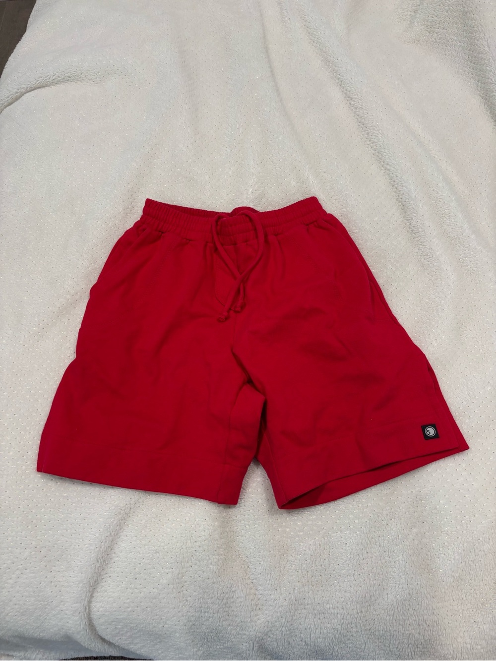 Red Drawstring Shorts five the label